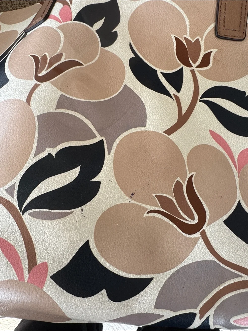 Kate Spade Arch Place Mya Breezy Floral Reversible to beige tote MISSING POUCH